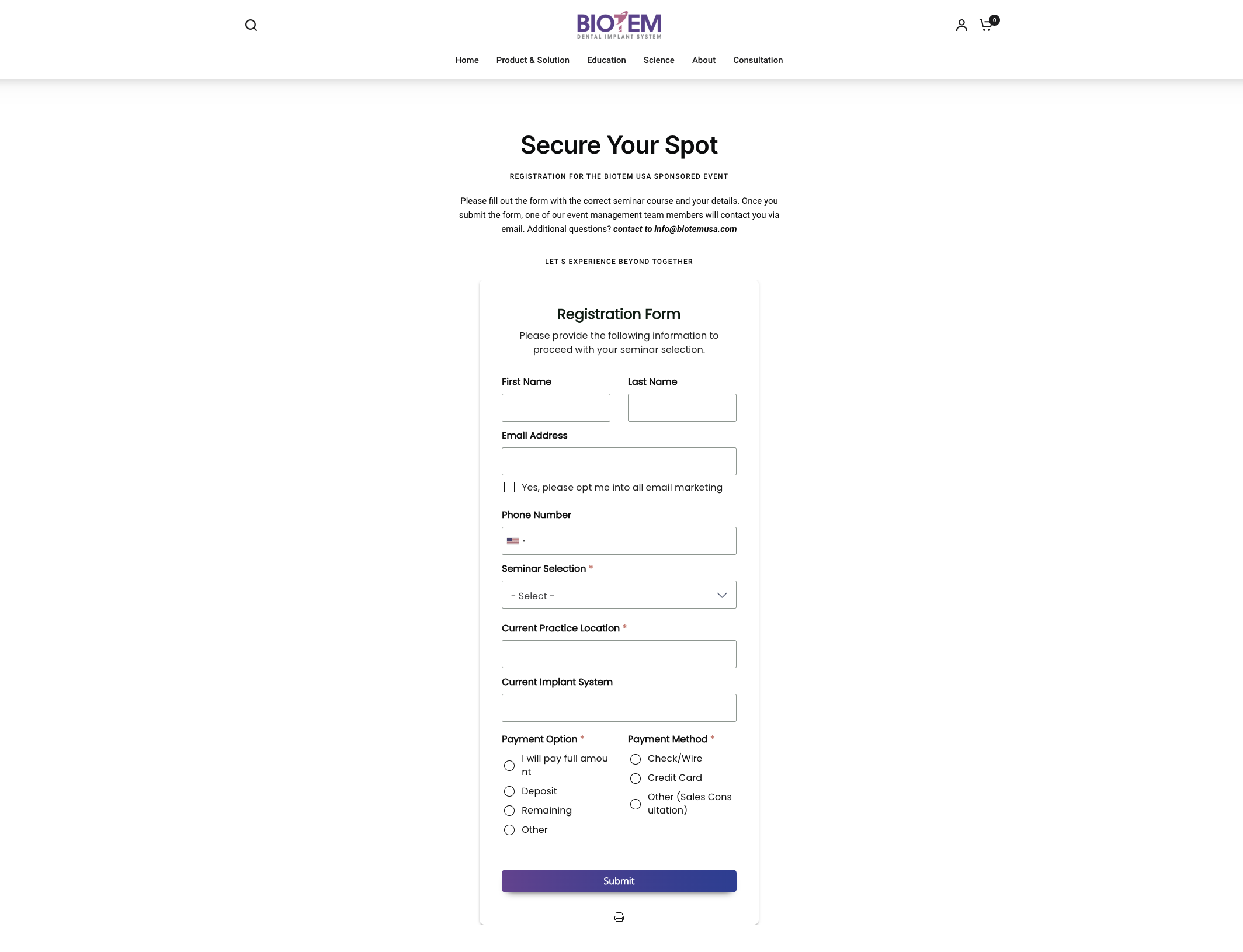 Dental Platform detailed view